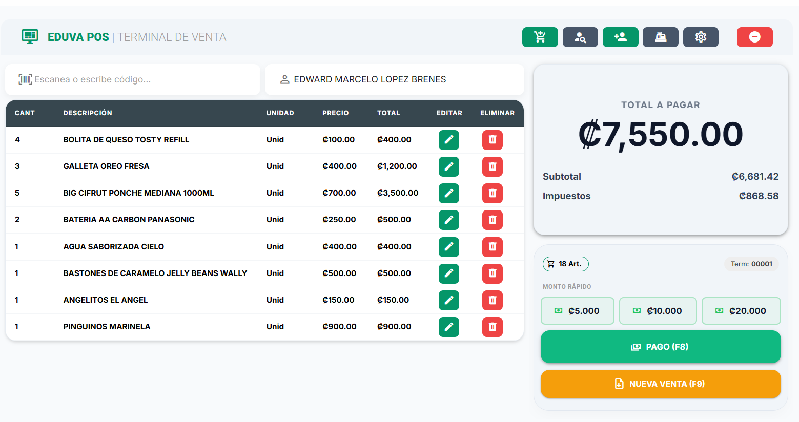 Sistema Punto de Venta Eduva POS